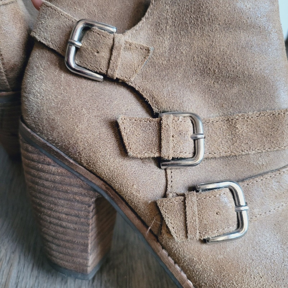 Dolce Vita size 10 ankle boots mocha brown suede leather‎ silver tone buckles - Picture 4 of 11
